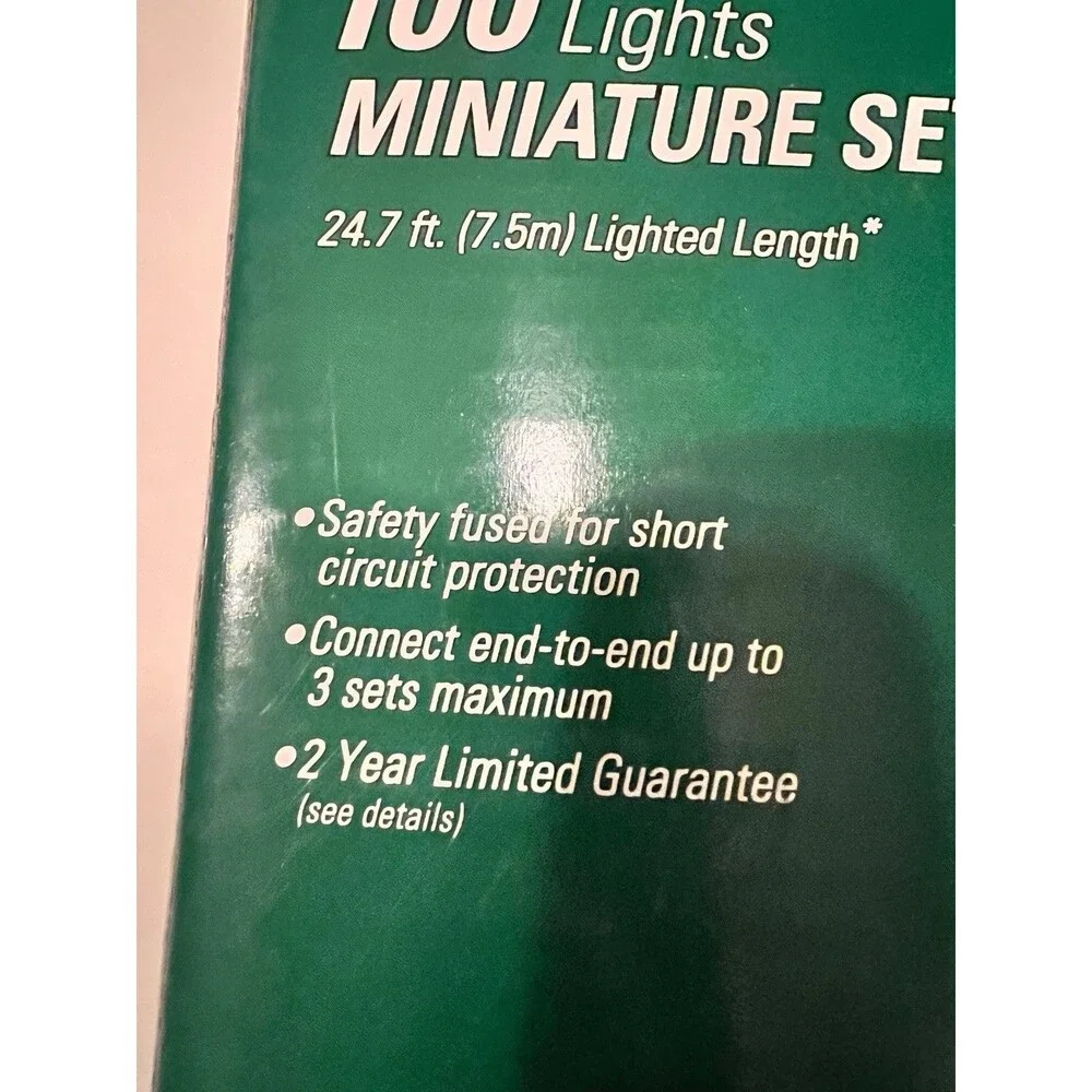 Merry Midget 100 Miniature String Lights Set Holiday Indoor Outdoor clear bulbs